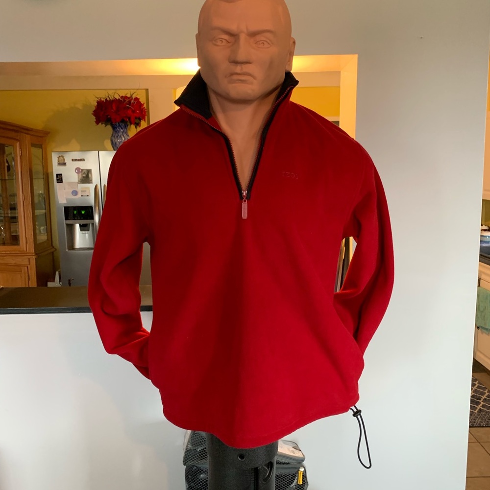 IZOD fleece 1/4 zip pullover red Large